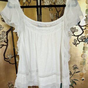 Anthropologie ruffled sleeve blouse